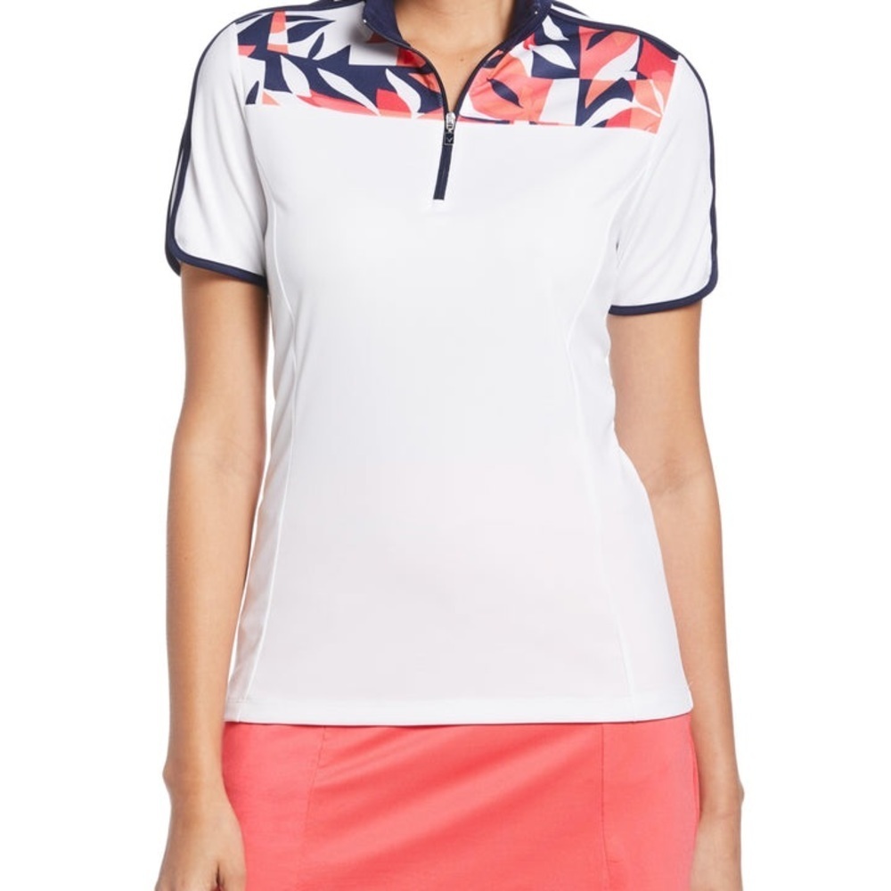 Callaway Womens Tropical Floral Block Polo